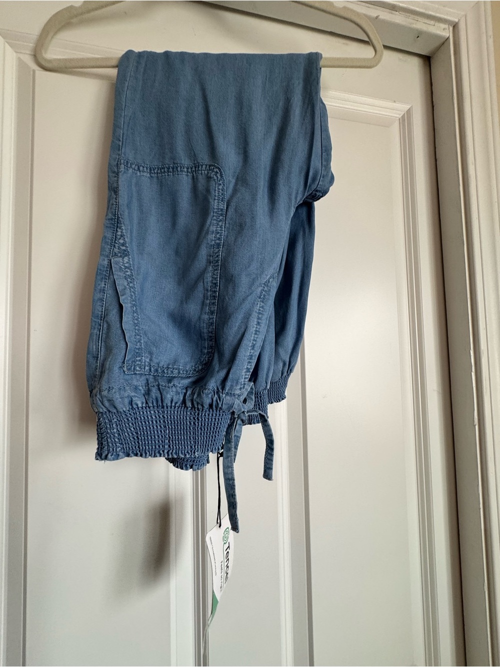 New Love Tree Small Tencel Soft Denim Blue Elastic Waist and Cuff Jogger Pants